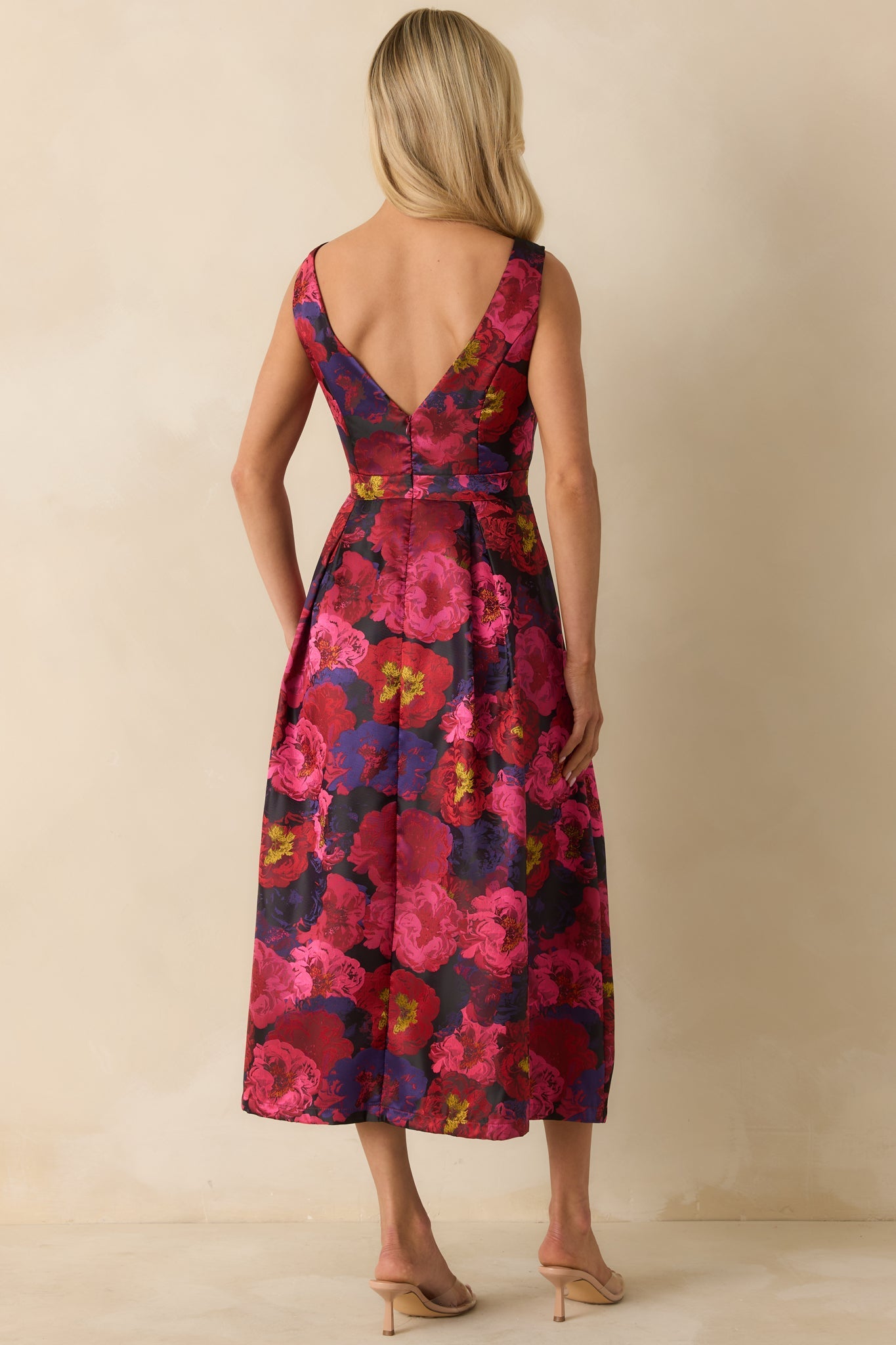 Made You Blush Magenta Pink Multi Floral Jacquard Maxi Dress