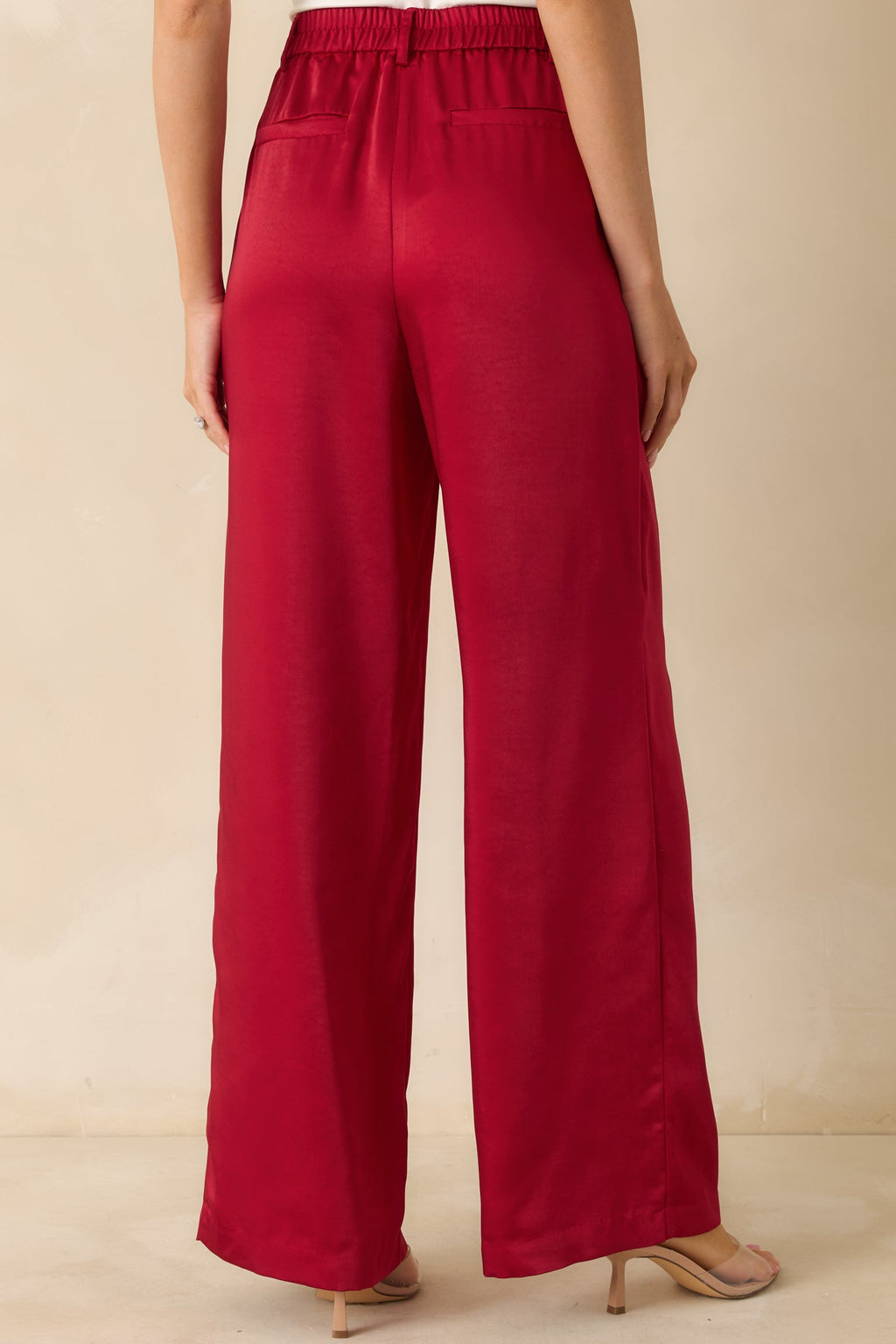 Star Status Red Shimmer Wide Leg Pants