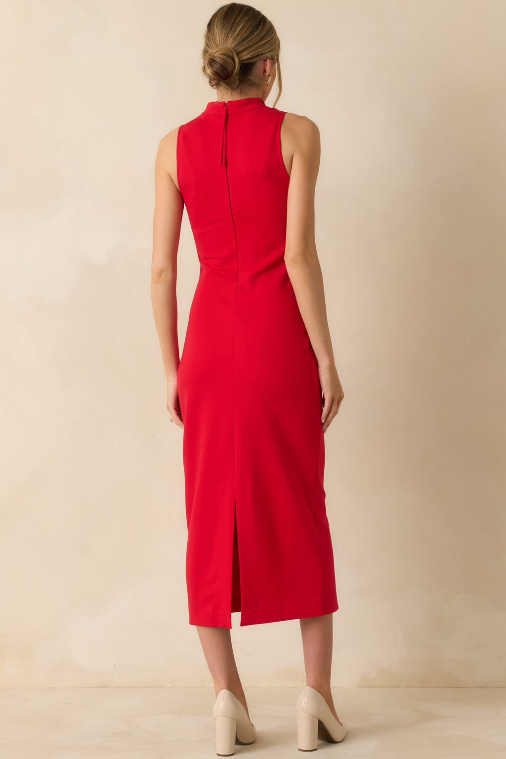 SPANX® Red Ponte Sleeveless Midi Dress