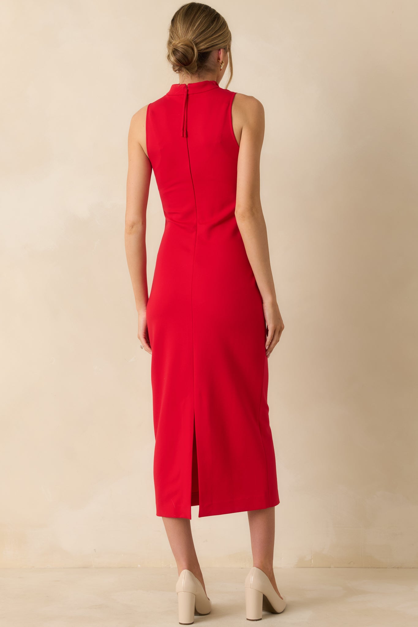 SPANX® Red Ponte Sleeveless Midi Dress
