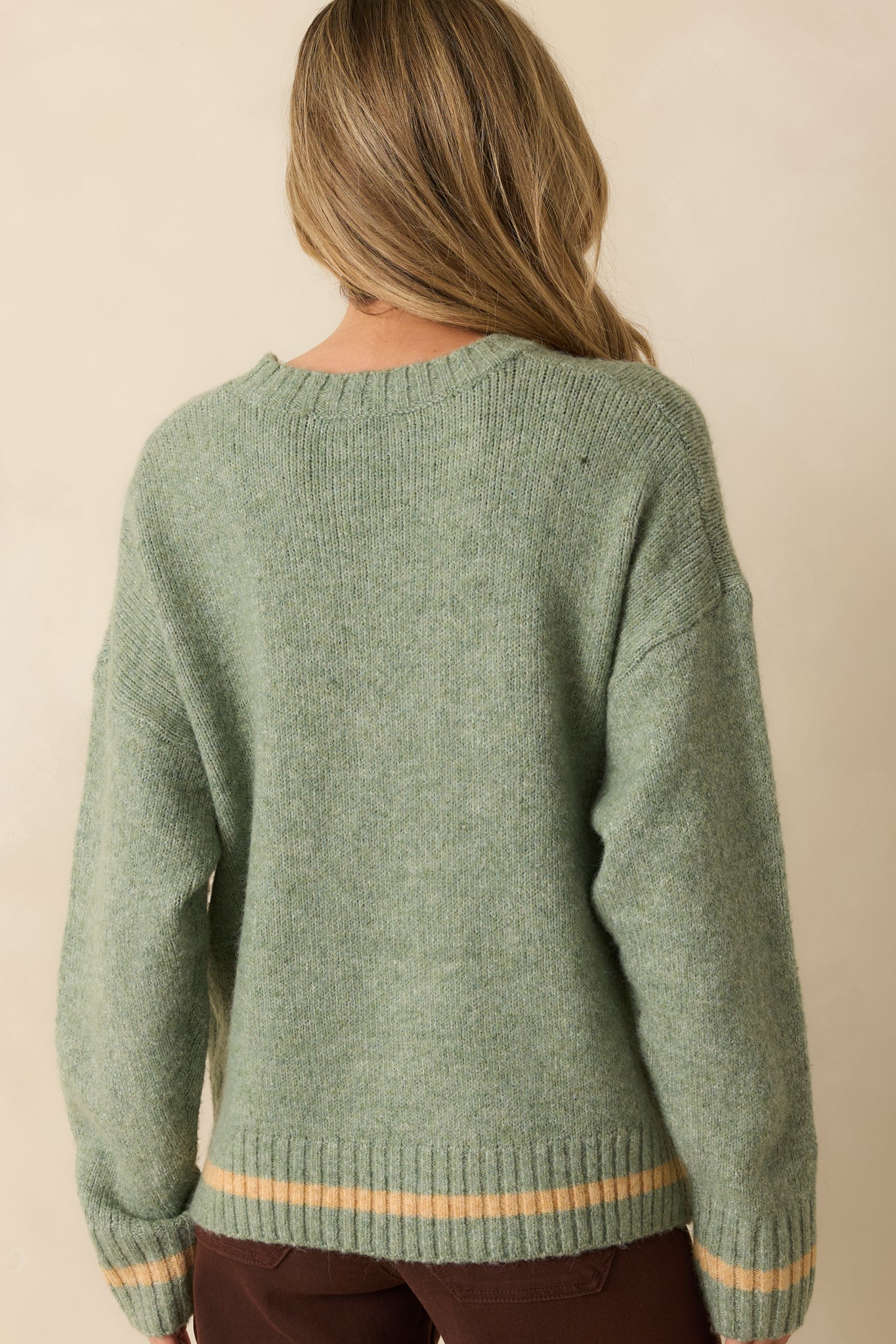 Off the Slopes Sage Green Après Knit Pullover Sweater