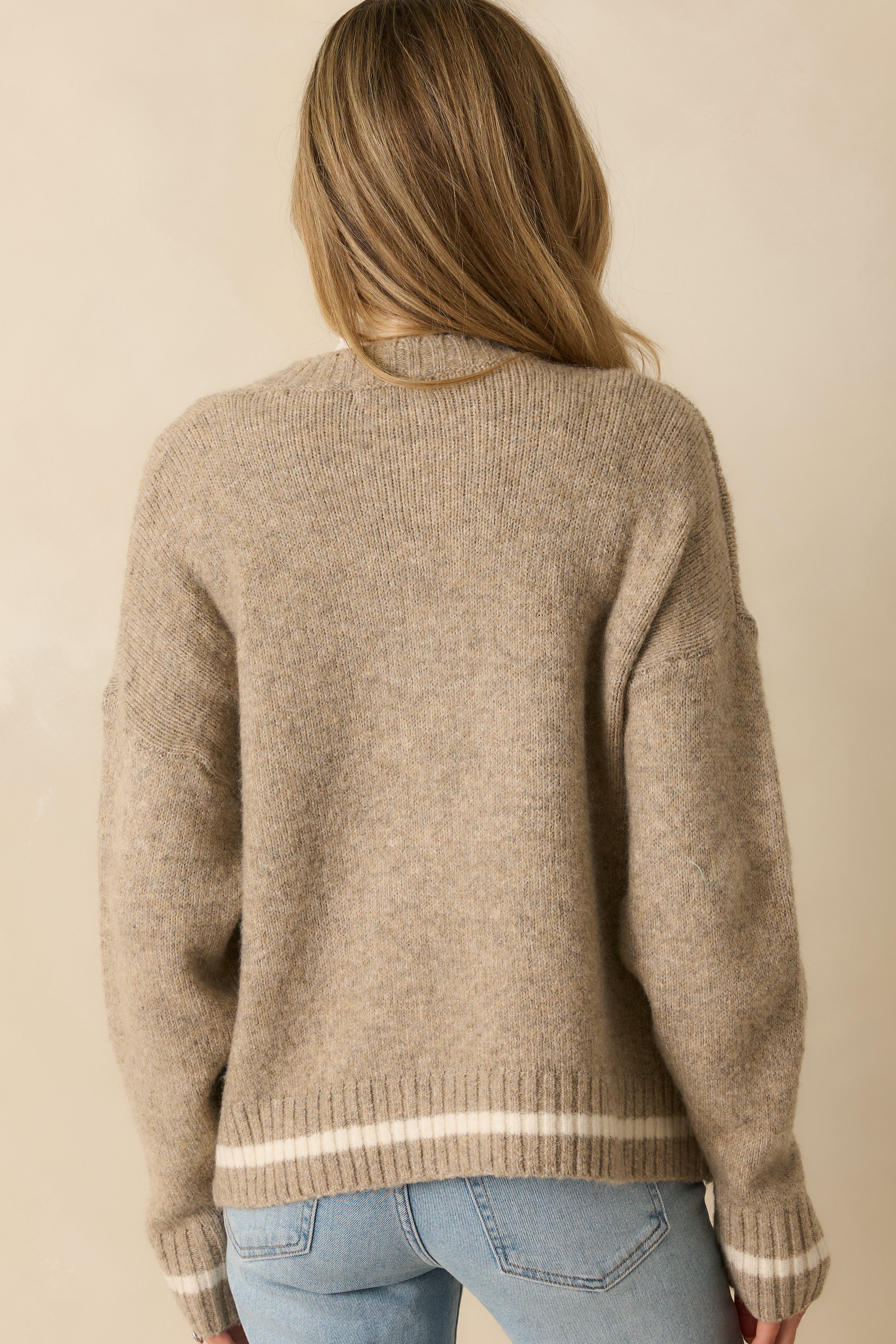 Off the Slopes Taupe Après Knit Pullover Sweater