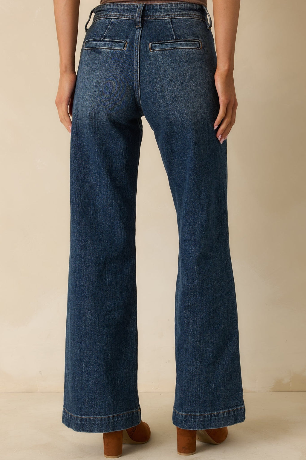 Good Fit Dark Faded Wash Wide-Leg Jeans