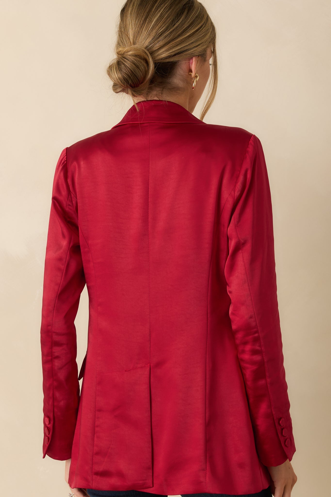 Standing Ovation Red Shimmer Tailored Blazer