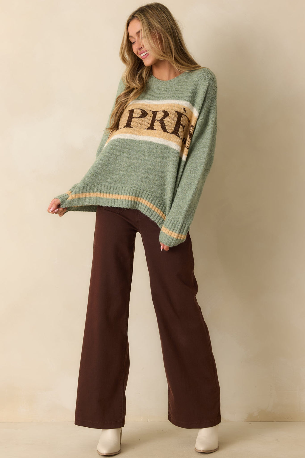 Off the Slopes Sage Green Après Knit Pullover Sweater
