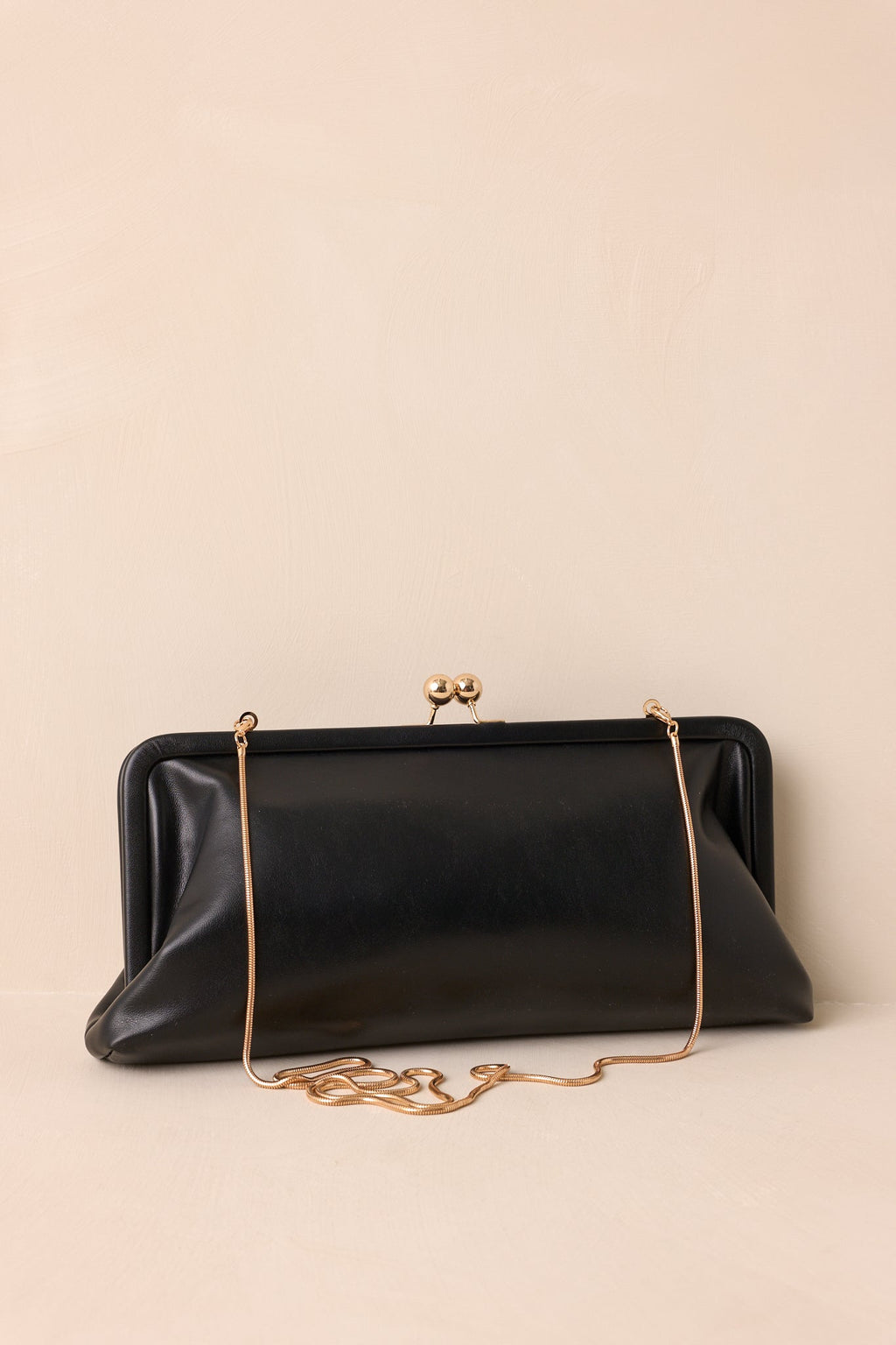In Case You Missed It Black Faux Leather Clutch Handbag