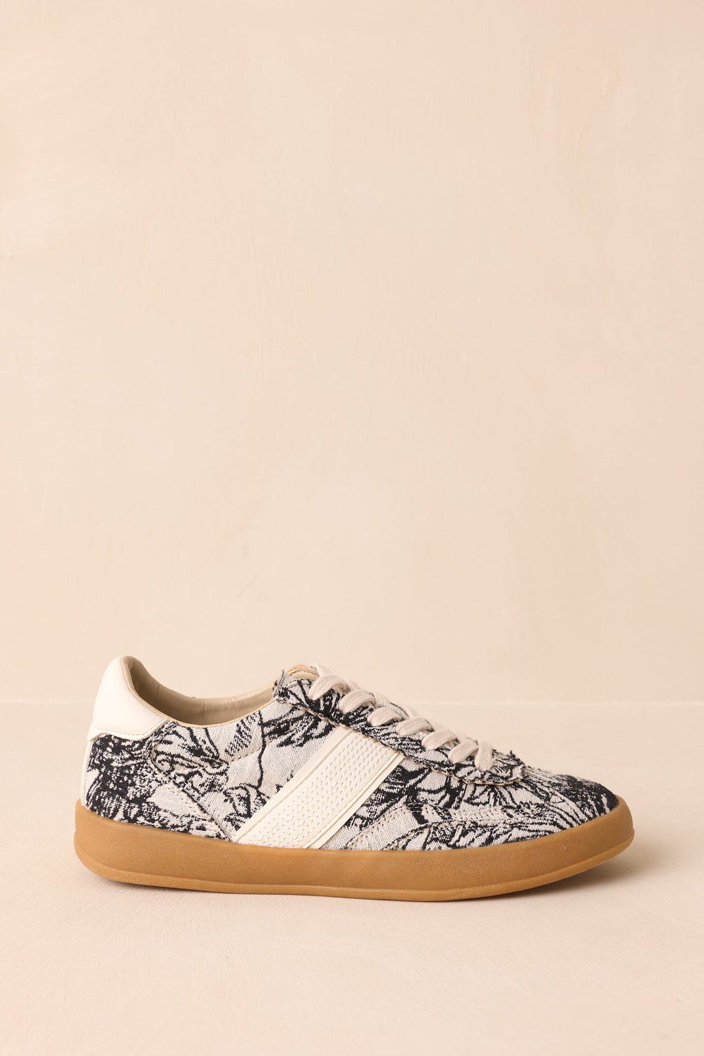 No Rush At All Ivory Floral Print Sneakers
