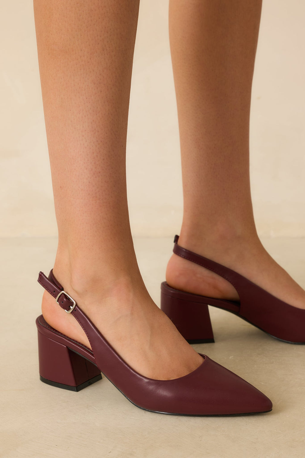 Life In A Flash Wine Red Sling Back Heels