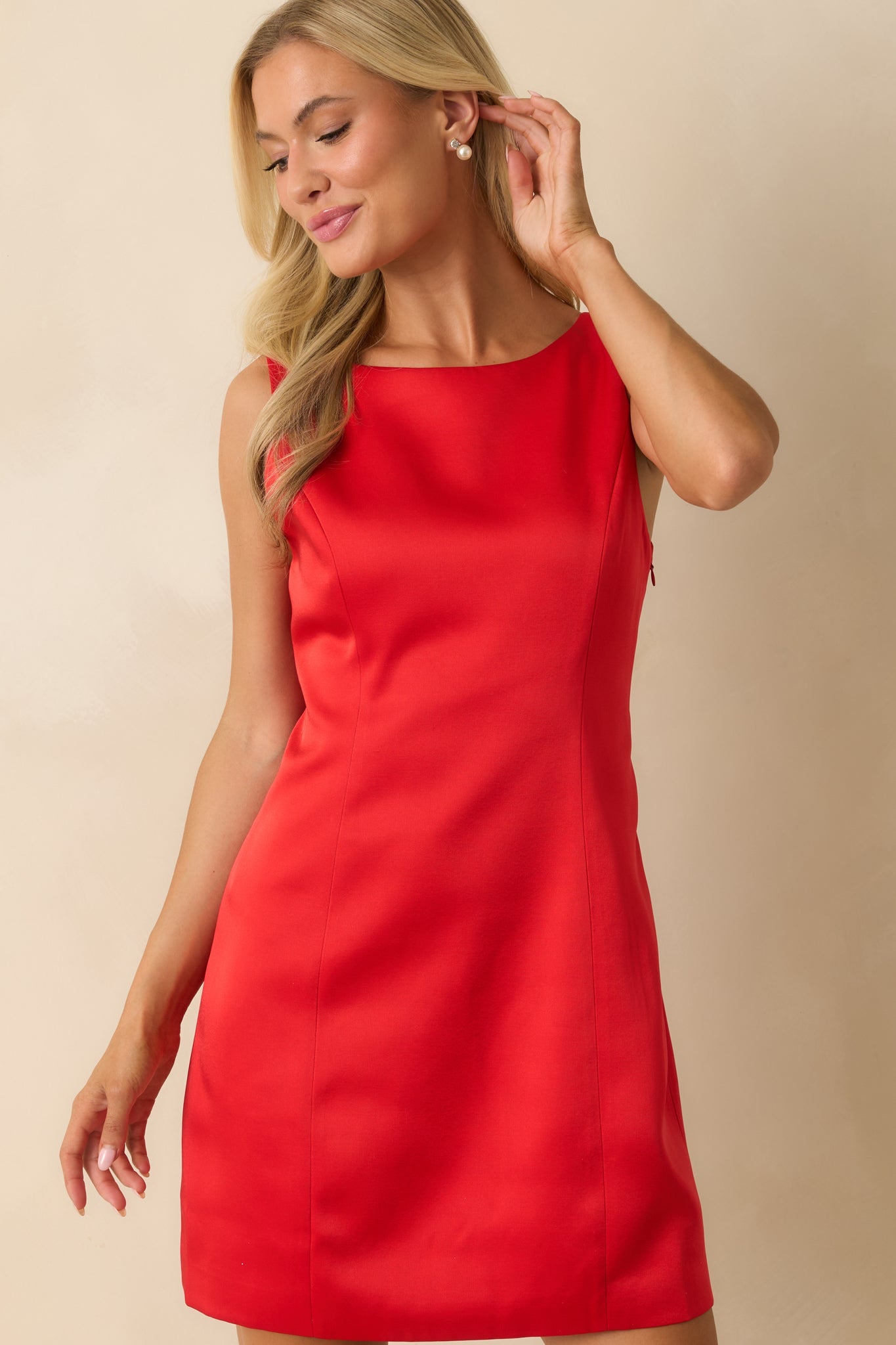 Simply Stunning Red Bow Back Mini Dress