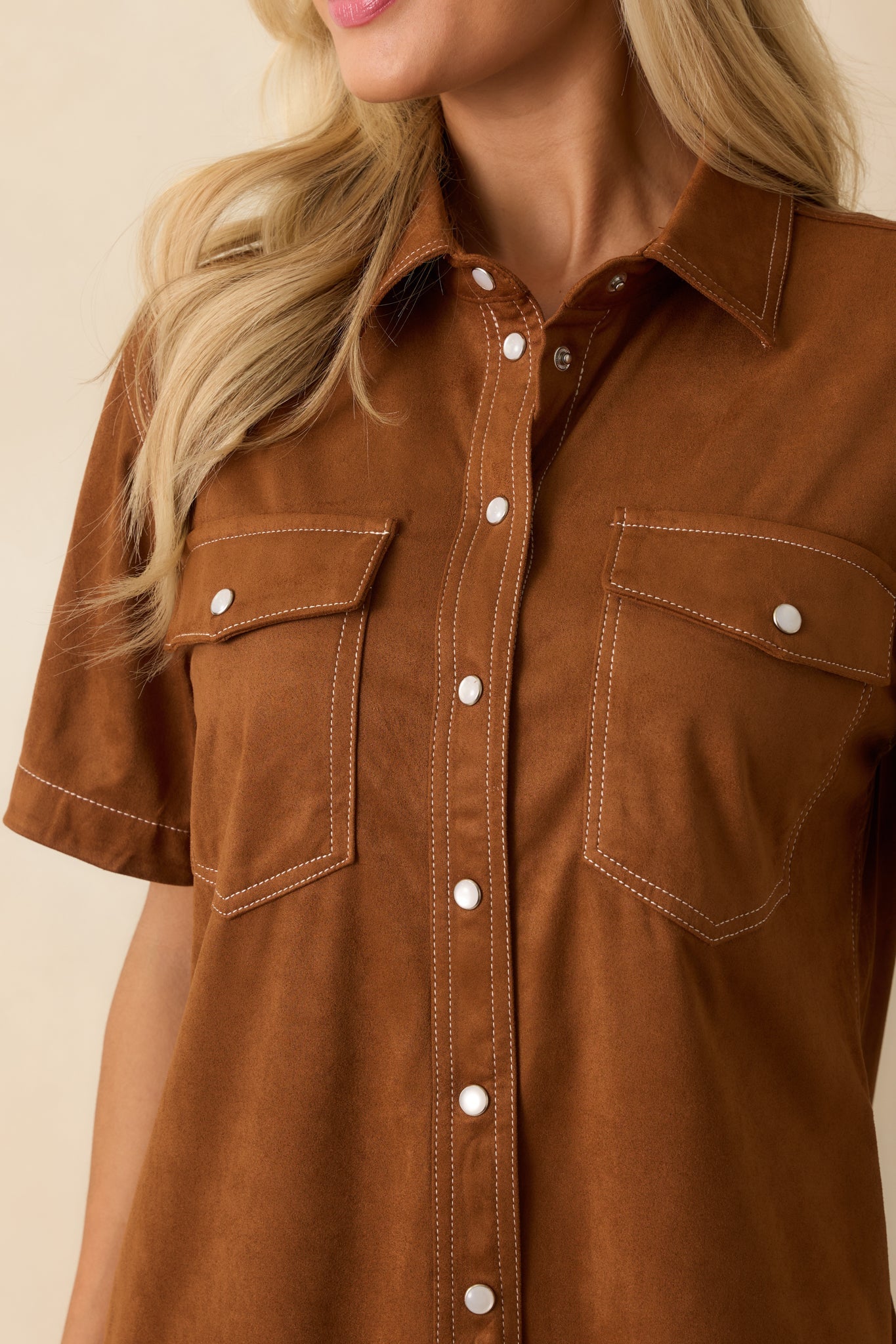 Many Possibilities Cinnamon Brown Button Up Mini Dress