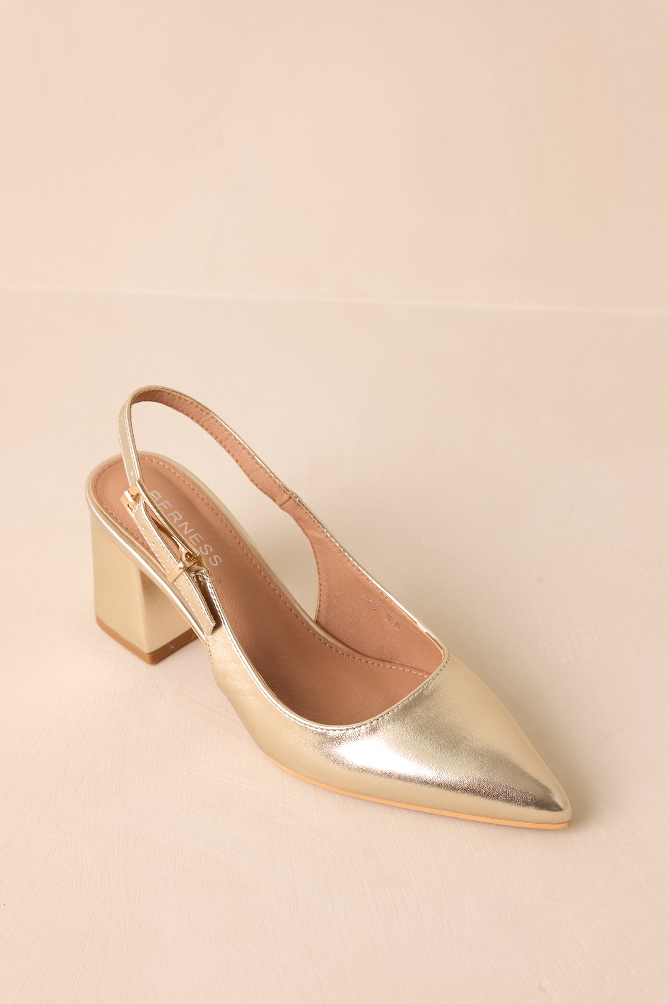 Cloud Nine Nights Gold Patent Slingback Block Heels