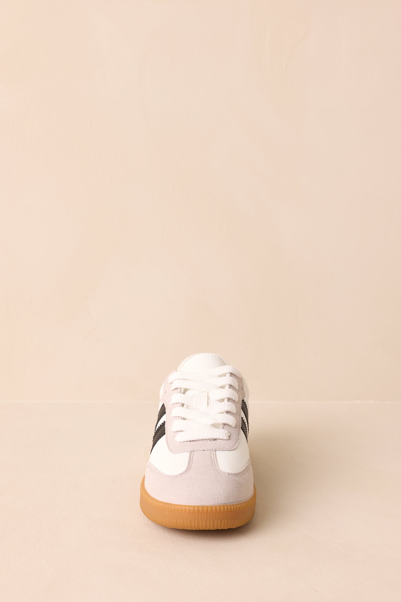 Bring The Good Vibes White Faux Leather Lace-Up Sneakers