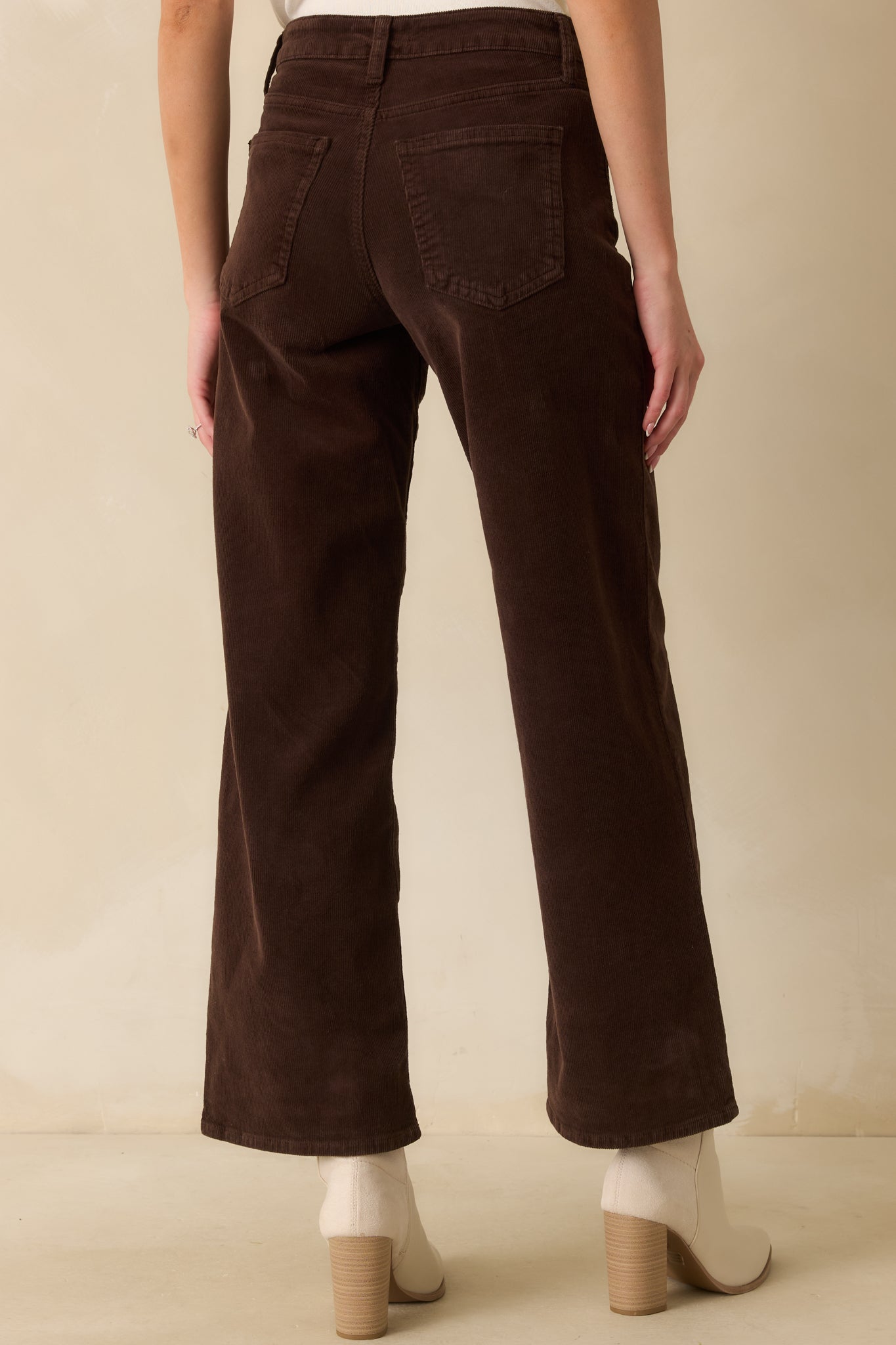 Meant To Be Here Dark Brown Corduroy Wide Leg Pants